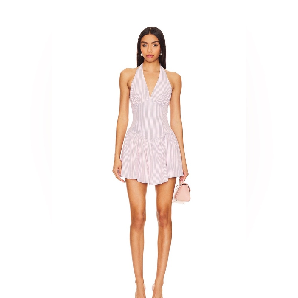 Yolani mini Lavender Striped Mini Dress
